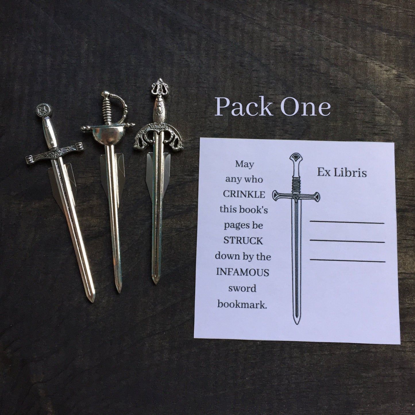 Metal Sword Bookmarks with Clip, Pack of Three or Four
