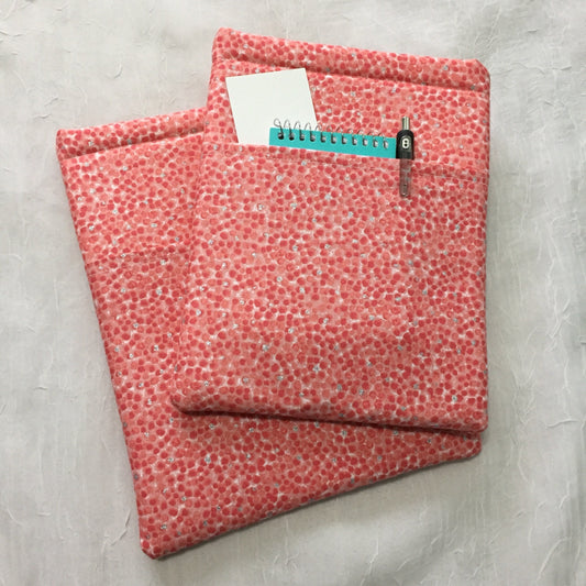 Pink & Sparkly Polka Dots, Padded Book Sleeve, Glitter, Multiple Sizes and Pockets