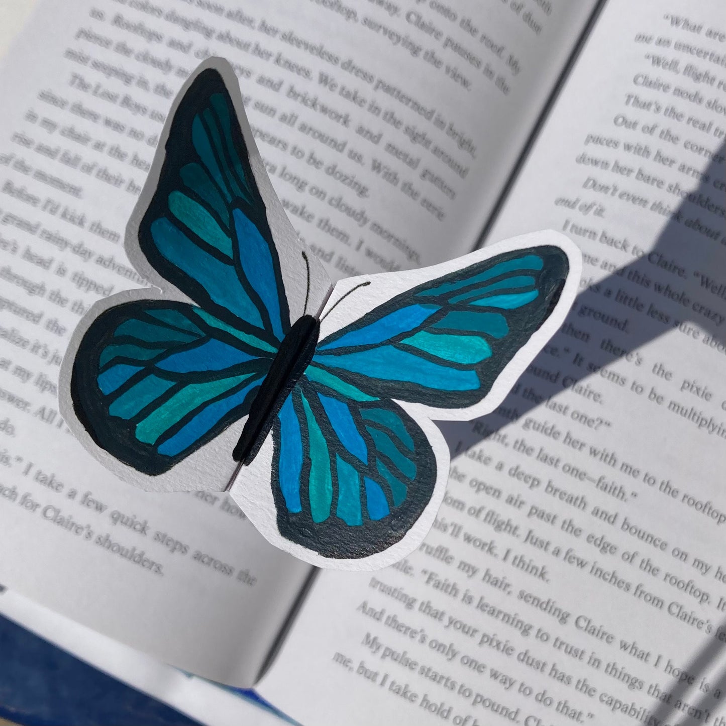 Printable Butterfly Bookmark, Hand Painted, Coloring Page Craft for Kids & Adults, Reading Bookworm School Activity, Mother's Day Gift | PDF