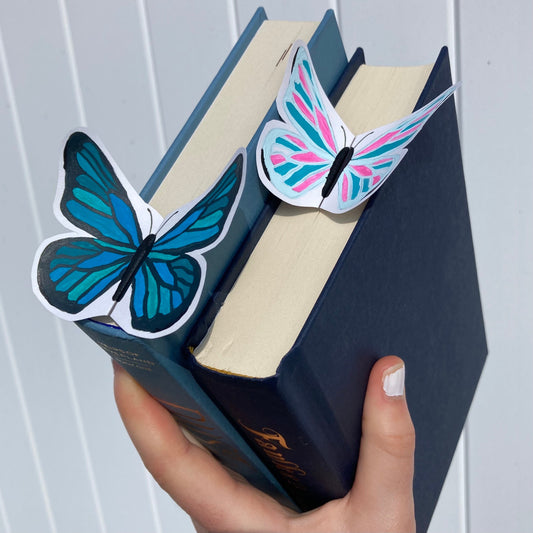 Printable Butterfly Bookmark, Hand Painted, Coloring Page Craft for Kids & Adults, Reading Bookworm School Activity, Mother's Day Gift | PDF